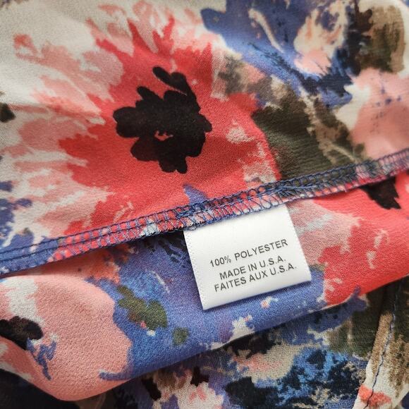 MISA Los Angeles Damaris floral ruffle blue blouse size small - Picture 5 of 5